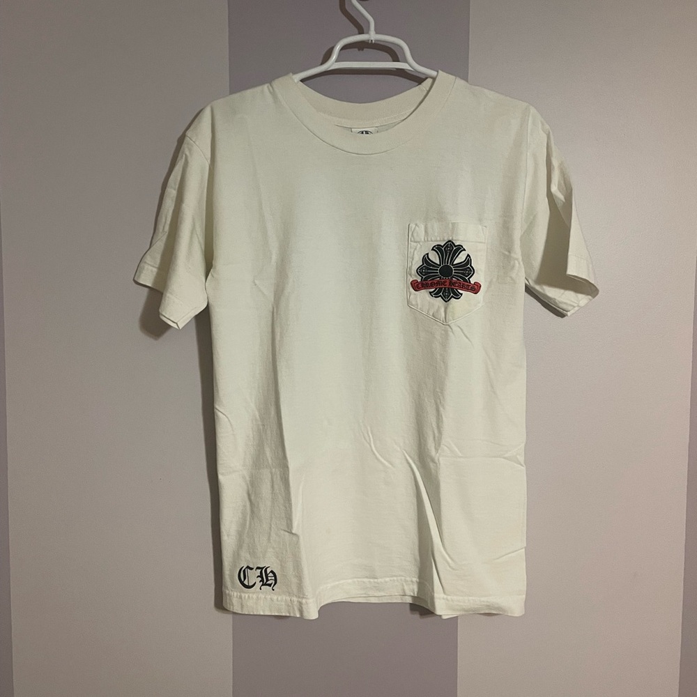 Authentic Men’s white black chrome hearts t shirt size medium